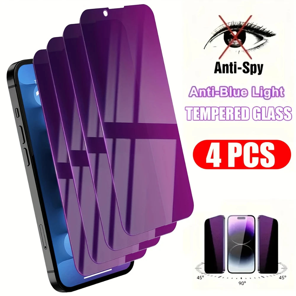 Protector de Pantalla Privacidad Anti-Espía para iPhone (4 Piezas)
