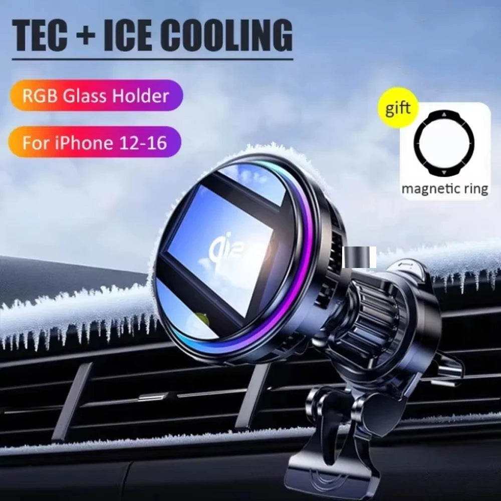 Cargador Inalámbrico Magnético para Auto 25W con Enfriamiento