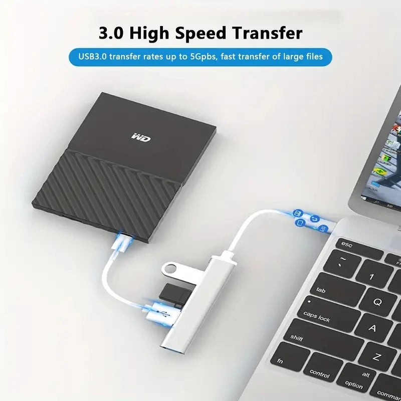Hub USB 4 Puertos OTG para Laptop y Celular