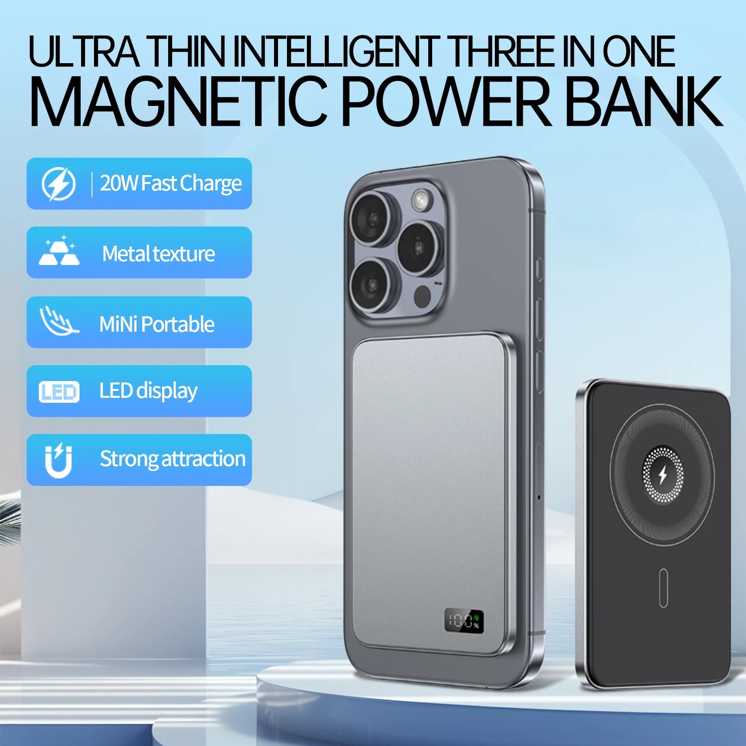 Power Bank Magnético Ultradelgado MagSafe 5000/10000mAh