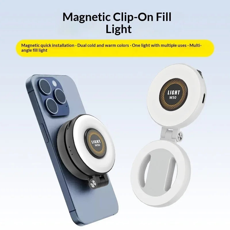 Luz de Relleno Magnética W50 para Celular y Tablet