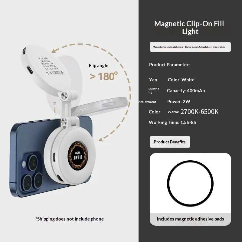 Luz de Relleno Magnética W50 para Celular y Tablet