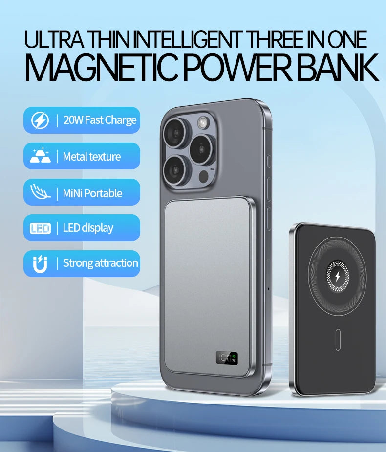 Power Bank Magnético Ultradelgado MagSafe 5000/10000mAh