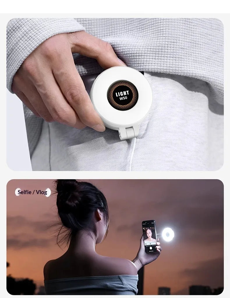 Luz de Relleno Magnética W50 para Celular y Tablet