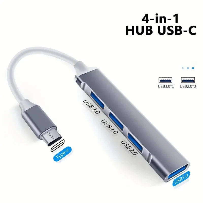 Hub USB 4 Puertos OTG para Laptop y Celular