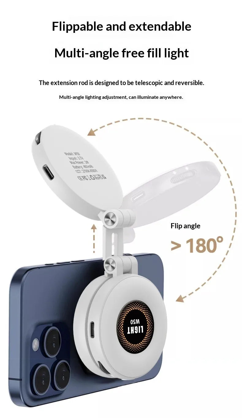 Luz de Relleno Magnética W50 para Celular y Tablet