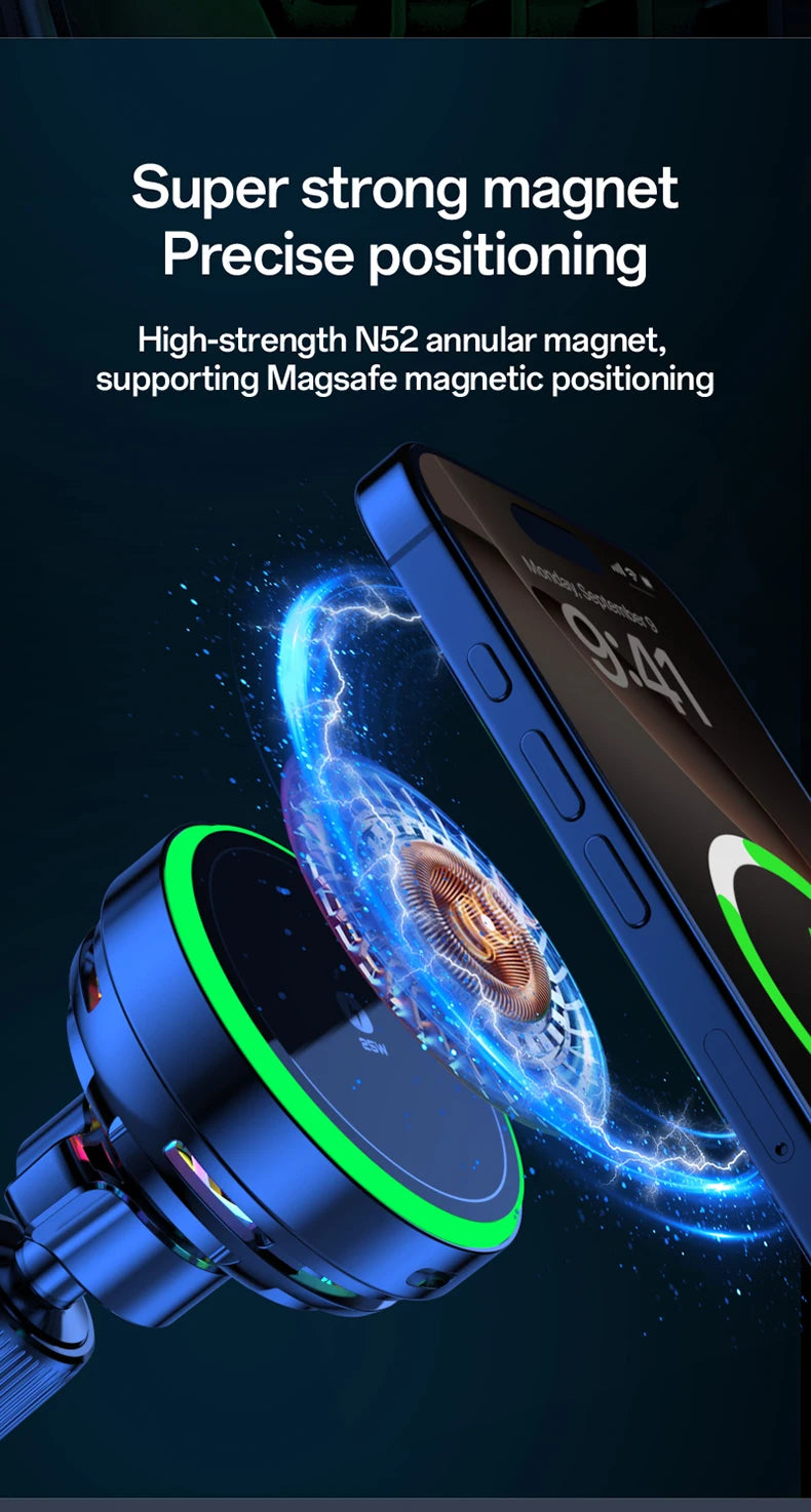 Cargador Inalámbrico Magnético para Auto 25W con Enfriamiento